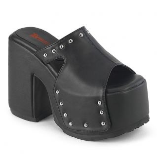 Mule talon large et épais noir mat