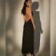 Robe en lycra noire longue