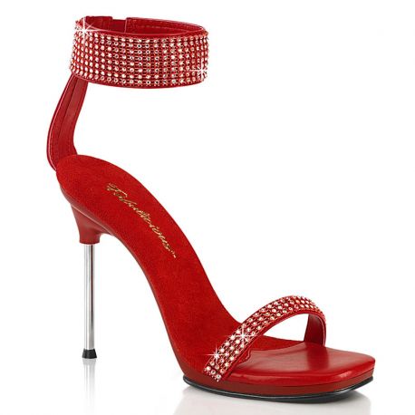 Chaussures de cérémonie rouge strass