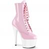 Bottines rose sur plateforme blanc adore