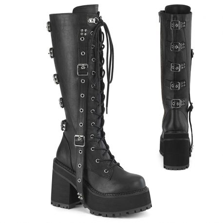 Bottes gothiques noires cuir végan