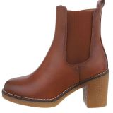 Bottines petits talons couleur camel