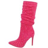 Bottes fuschia talon haut