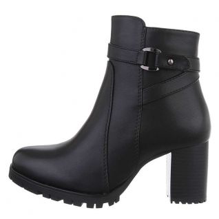 Bottines noires talon carré
