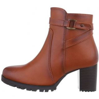 Bottines coloris caramel petit talon