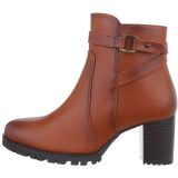 Bottines coloris caramel petit talon