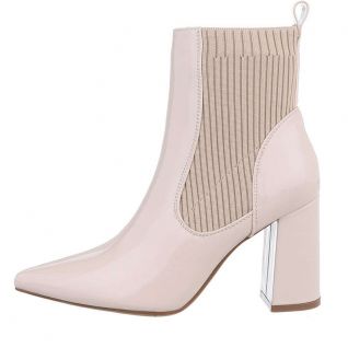 Bottines beige bout pointu