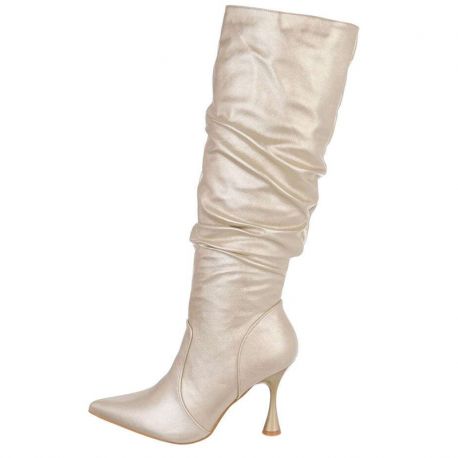 Botte dorée talon fin
