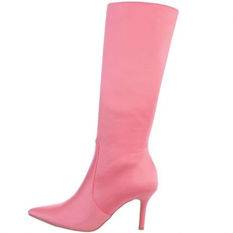 Bottes en stretch moulantes fushia talon haut plateforme INDULGE-2000