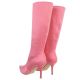 Bottes en stretch moulantes fushia talon haut plateforme INDULGE-2000