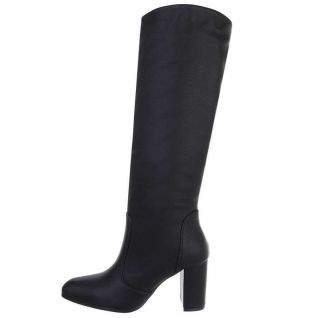 Botte noire talon carré