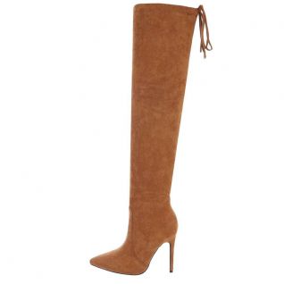 Bottes Microfibres camel sur talon