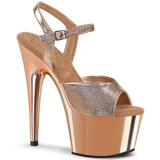 Sandale or paillette talon haut plateforme