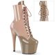 Bottines femme Pleaser rose/sable, talon haut et plateforme, vue d'ensemble