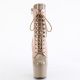 Bottines femme Pleaser rose/sable, talon haut et plateforme, vue d'ensemble