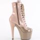 Bottines femme Pleaser rose/sable, talon haut et plateforme, vue d'ensemble