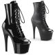 Bottines noires talon haut bout chromé