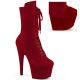 Bottine femme coloris rouge velours haut talon