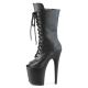 Bottines plateforme bout ouvert noir mat