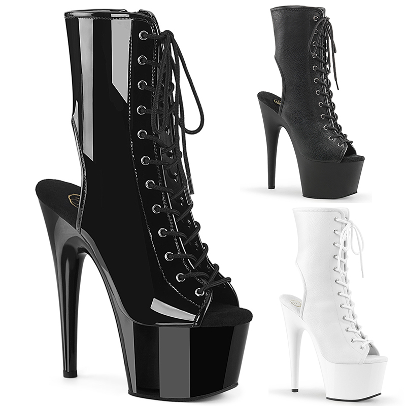Bottine peeptoe adore-1016 sur plateau - Pointure : 46 - Couleur : Blanc - Pleaser - Modalova