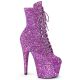 Bottine glitter fuschia talon plateforme