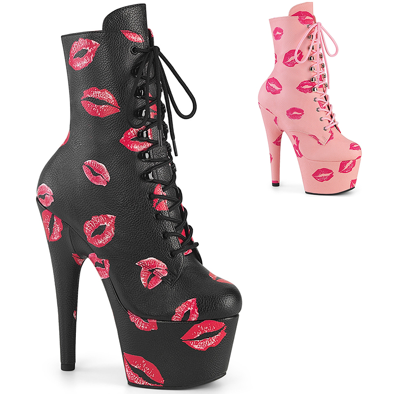 Bottine kiss plateforme adore-1020 - Pointure : 42 - Couleur : Noir - Pleaser - Modalova