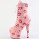 Bottines femmes rose barbie talon plateau