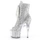 Bottines argents plateau transparents et paillettes