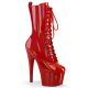 Bottines rouge à lacets platefome de 7cm