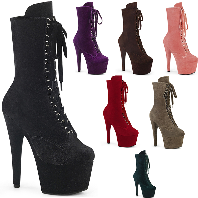 Bottine velours adore et sa protection - Pointure : 46 - Couleur : Bleu - Pleaser - Modalova