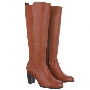 Bottes camel bout rond