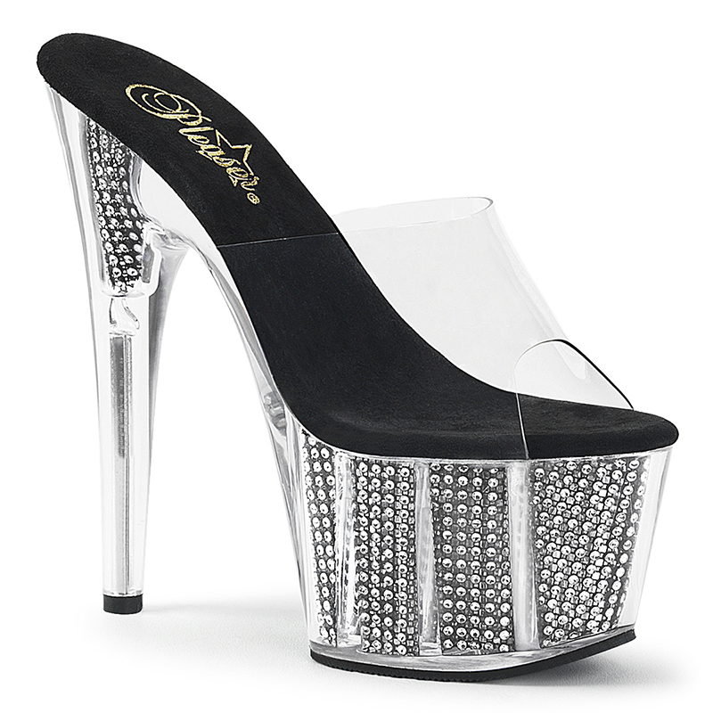 Chaussures mules de soirée transparentes et noires - Pointure : 41 - Pleaser - Modalova