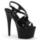 Sandales bride croisée noires vernies