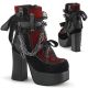 Bottine charade-110 rouge et noir sur talon goth