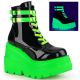 Bottine noir et vert fluo new wave