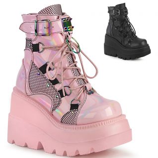 Bottines basket de plateforme rose ou noir