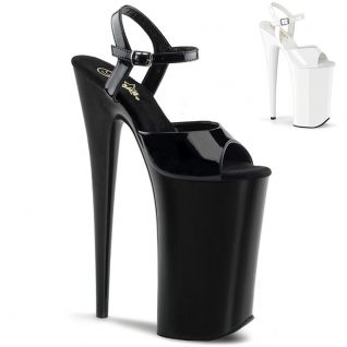 Talon 25 cm Sandales noires vernies pas cheres