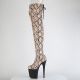 Cuissardes talon de 20 cm serpent beige