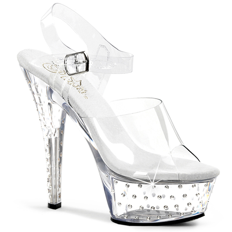 Sandale transparente talon haut plateforme - Pointure : 41 - Pleaser - Modalova