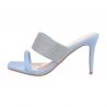 Mule bleue à strass