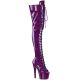 Cuissardes bout ouverts violettes vernies