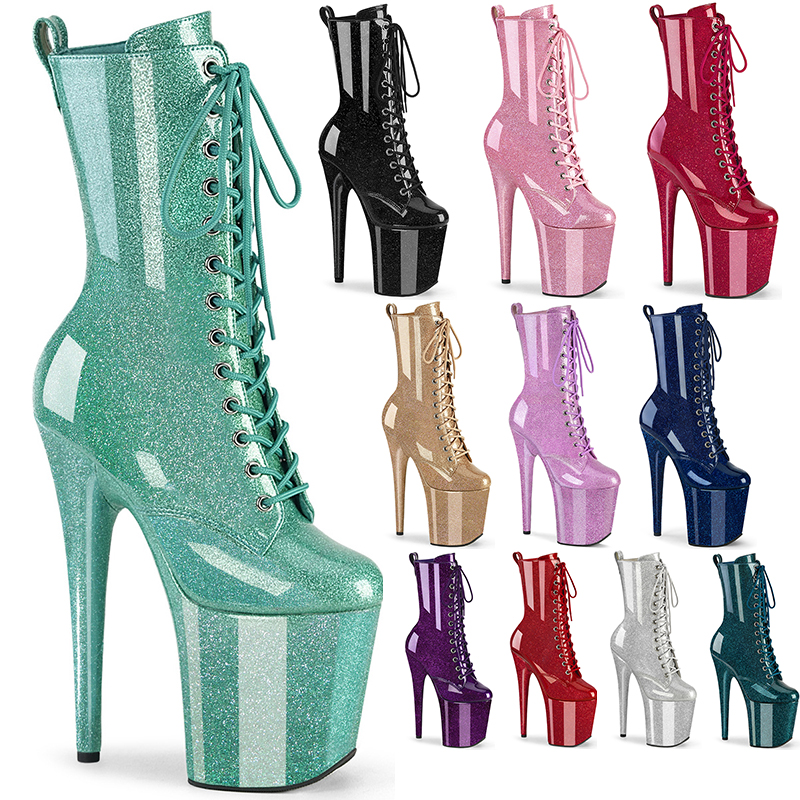 Bottines flamingo-1040 bout rond plateforme haute - Pointure : 46 - Couleur : Argent - Pleaser - Modalova