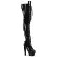 cuissardes noires vernie hautes à lacets sur plateforme