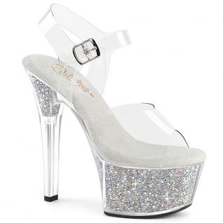 Sandales sexy nu-pieds strass à talon