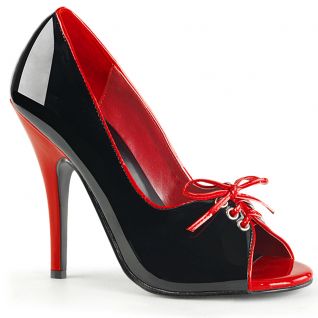 Escarpins Peep Toe noirs et rouges vernis