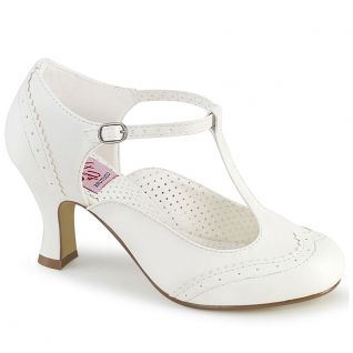 Chaussures à petit talon escarpins d'Orsay blancs flapper-26
