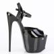 Sandales à talons hauts en verni noir, parfaites pour vos soirées
