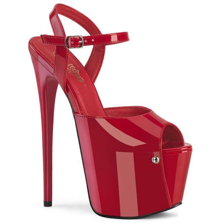 Sandales rouges éclatantes à talons hauts