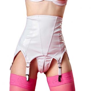 Porte-jarretelle vinyle blanc