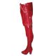 cuissarde latex rouge talon carre